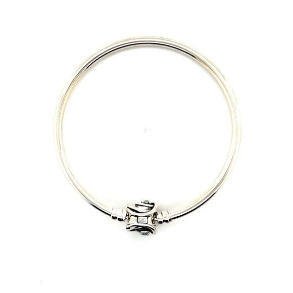 Pandora Cz Swirl Clasp Bangle - Picture 6 of 11